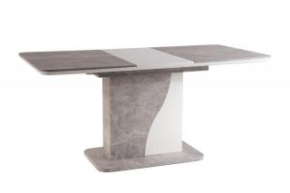 Rozkládací jídelní stůl SYRIUS Bílá / beton,Rozkládací jídelní stůl SYRIUS Bílá / beton