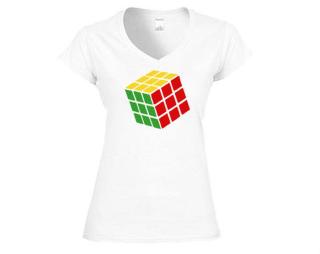 Rubikova kostka Dámské tričko V-výstřih