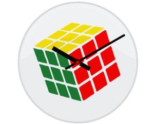 Rubikova kostka Hodiny skleněné
