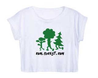Run forest run Dámské tričko Organic Crop Top