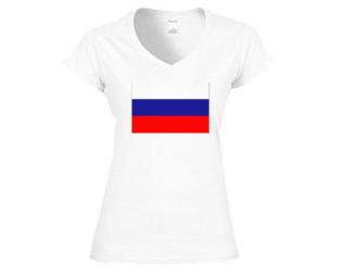 Rusko Dámské tričko V-výstřih
