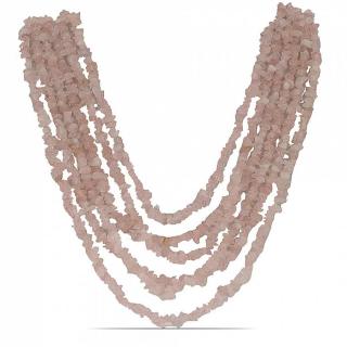 Růženín náhrdelník sekaný pětiřadý - cca 75 cm