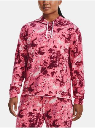 Růžová dámská mikina Under Armour Rival Terry Print Hoodie