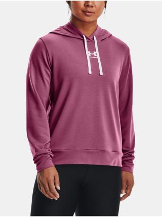 Růžová dámská sportovní mikina s kapucí Under Armour Rival Terry Hoodie