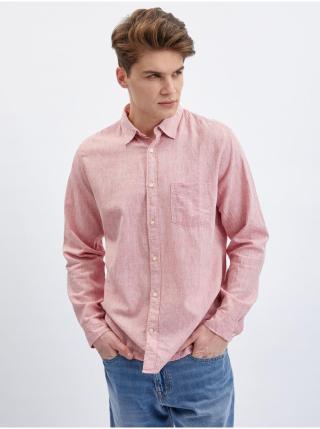 Růžová pánská košile Lněná standard GAP