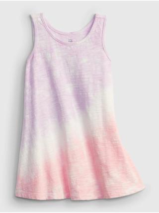 Růžové holčičí dětské šaty tie-dye tank dress