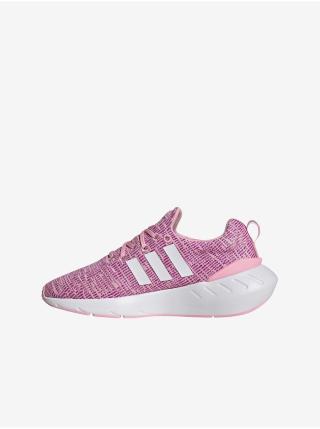 Růžové holčičí žíhané boty adidas Originals Swift Run 22