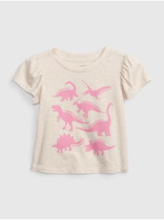 Růžovo-béžové holčičí tričko s potiskem GAP