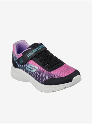 Růžovo-černé holčičí tenisky Skechers Microspec Plus Disco Dreaming