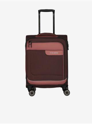 Růžovo-hnědý cestovní kufr Travelite Viia 4w S