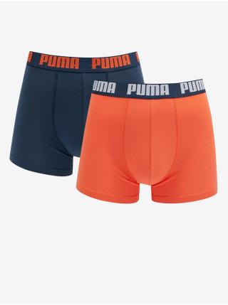 Sada dvou pánských boxerek v tmavě modré a oranžové barvě Puma