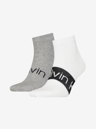 Sada dvou párů pánských ponožek v šedé a bílé barvě Calvin Klein