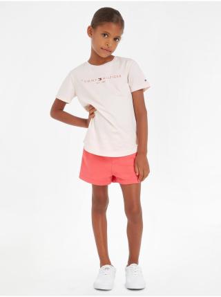 Sada holčičího trička a kraťasů v růžové barvě Tommy Hilfiger