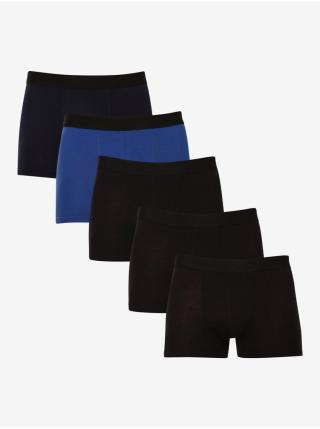 Sada pěti pánských boxerek v černé a modré barvě Nedeto