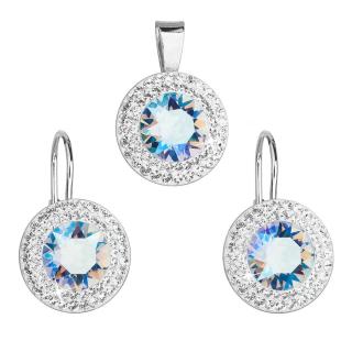 Sada šperků s krystaly Swarovski náušnice a přívěsek modré kulaté 39107.3 light sapphire shimmer