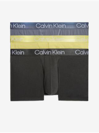 Sada tří pánských boxerek v černé, žluté a šedé barvě 3PK Calvin Klein Underwear
