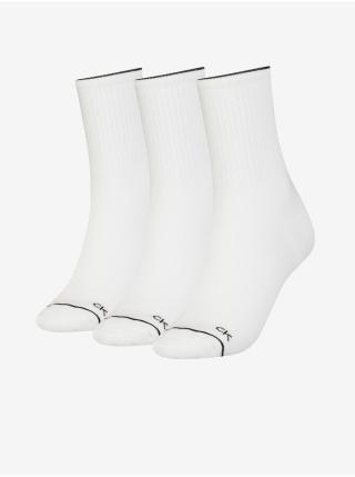 Sada tří párů bílých dámských ponožek Calvin Klein