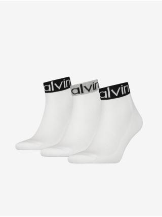 Sada tří párů bílých pánských ponožek Calvin Klein