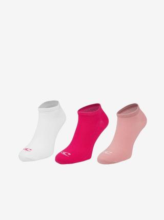 Sada tří párů dámských ponožek v růžové a bílé barvě O'Neill SNEAKER 3PK