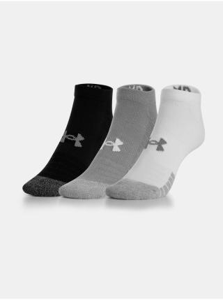 Sada tří párů dětských ponožek v bílé, šedé a černé barvě Under Armour UA Heatgear 3pk No Show Yth