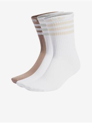 Sada tří párů ponožek v bílé a starorůžové barvě adidas Originals