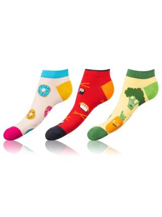 Sada tří párů unisex barevných vzorovaných ponožek Bellinda CRAZY IN-SHOE SOCKS 3x