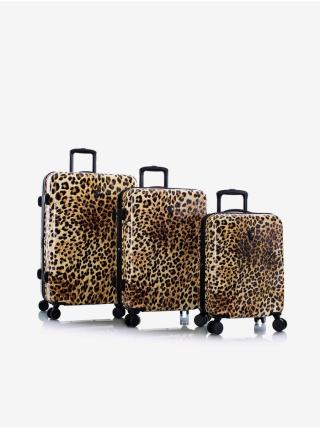 Sada tří vzorovaných cestovních kufrů v hnědé barvě Heys Brown Leopard S,M,L