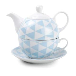 Šálek a čajová konvice porcelán YONG modrá