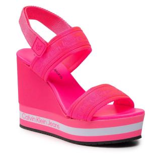 Sandály CALVIN KLEIN JEANS - Wedge Sandal Sling Pes YW0YW00572 Knockout Pink TAC