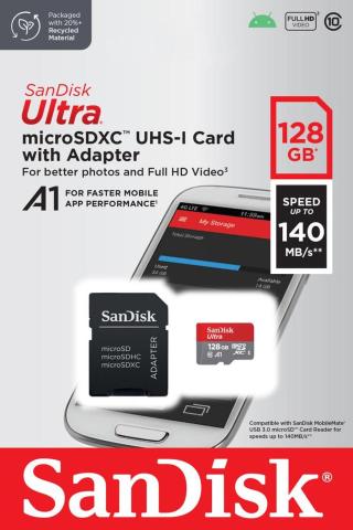 Sandisk Ultra 128GB 140MB/s micro Sd paměťová karta