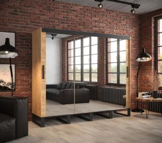 Šatní skříň Abi Loft T3 Barva korpusu: Dub - Craft zlatý, Rozměry: 250 cm