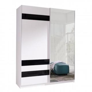 Šatní skříň Batumi 7 Barva korpusu: Bílá, Dveře: Zrcadlo