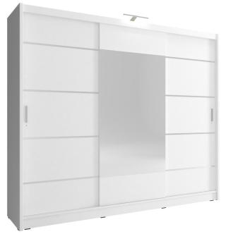 Šatní skříň Wiki 250 Alu Barva korpusu: Bílá, Rozměr: 250 cm, Led osvětlení: Bez osvětlení