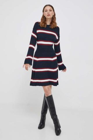 Šaty Tommy Hilfiger tmavomodrá barva, midi