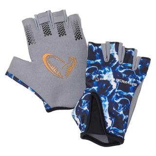 Savage gear rukavice marine half glove sea blue - m