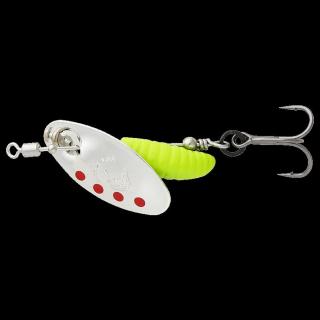 Savage gear třpytka grub spinners silver red lime - #2 5,8 g