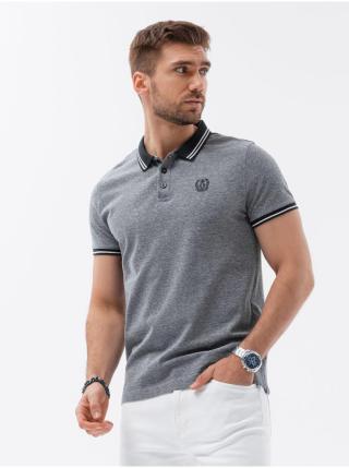 Šedé pánské polo tričko Ombre Clothing