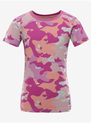 Šedo-růžové dětské vzorované tričko NAX KOSTO