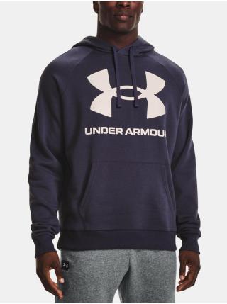 Šedofialová pánská mikina s kapucí Under Armour UA Rival Fleece Big Logo HD