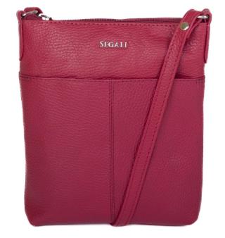 SEGALI Dámská kožená crossbody kabelka 7001 B viva magenta