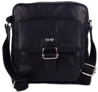 SEGALI Pánská kožená crossbody taška 3289 Black