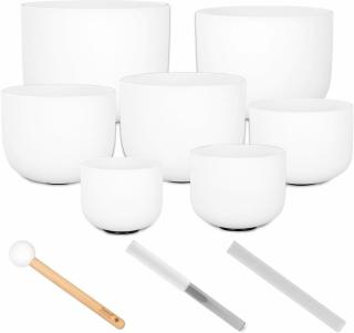 Sela Crystal Singing Bowl Set Frosted 440Hz