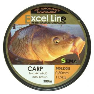 Sema vlasec excel carp 300 m hnědá-průměr 0,33 mm / nosnost 13,1 kg