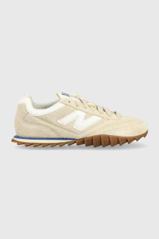 Semišové sneakers boty New Balance URC30RB béžová barva