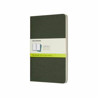 Sešity Moleskine Cahier L, čistý, 3 ks, tmavě zelené