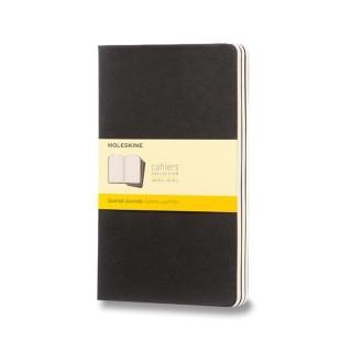 Sešity Moleskine Cahier L, čtverečkovaný, 3 ks, černé