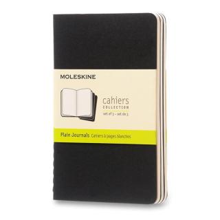 Sešity Moleskine Cahier S, čisté, 3 ks, černé