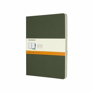 Sešity Moleskine Cahier XL, linkovaný, 3 ks, tmavě zelené