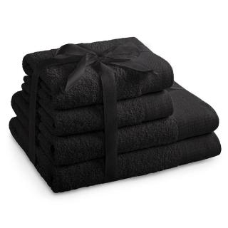 Set 100% bavlna AMARIS 2x ručník 50x100 cm a 2x osuška 70x140 cm, černá, 450 gr, Mybesthome