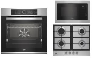 Set spotřebičů Beko BBIM12400XCS + HIAW64225SX + BMGB25332BG